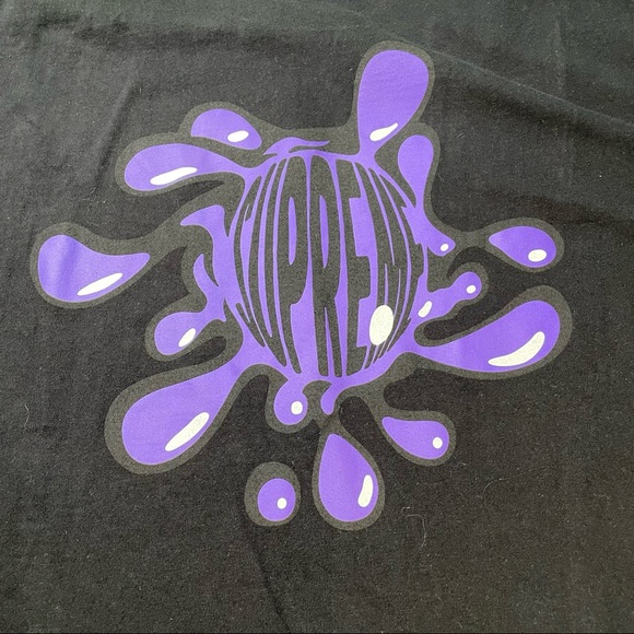 Supreme Black Color 2 Sided Splat Logo Mens XL T-Shirt - Picture 4 of 6